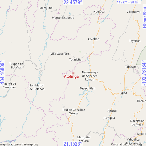 Atolinga on map