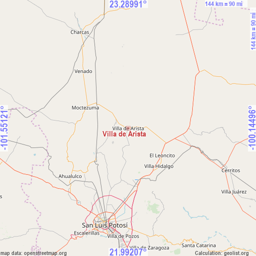 Villa de Arista on map