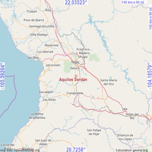 Aquiles Serdán on map