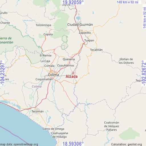 Alzada on map