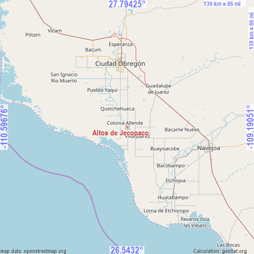 Altos de Jecopaco on map