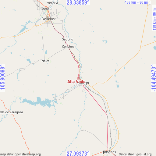 Alta Vista on map