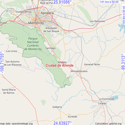 Ciudad de Allende on map