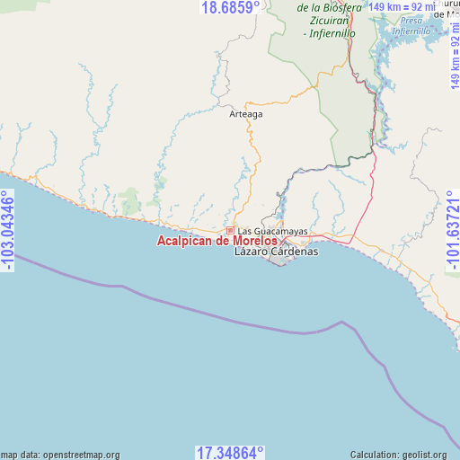 Acalpican de Morelos on map
