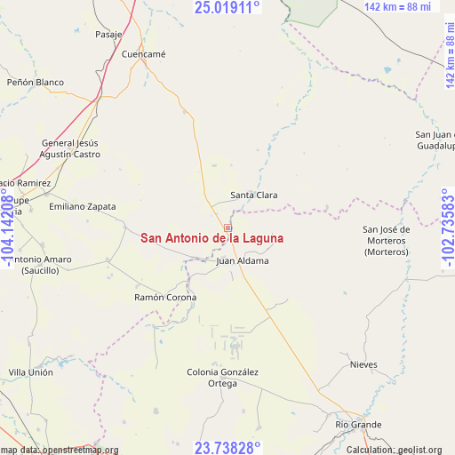 San Antonio de la Laguna on map