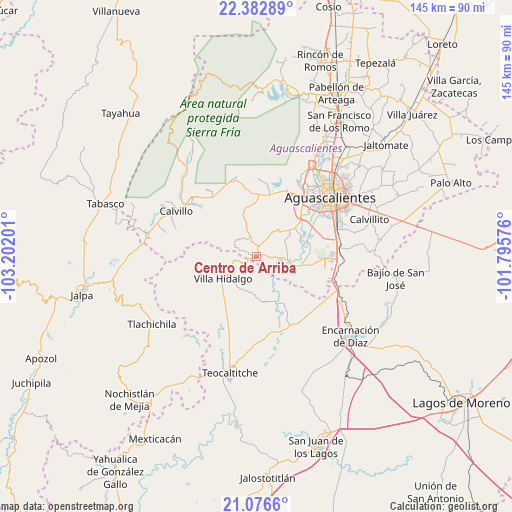 Centro de Arriba on map