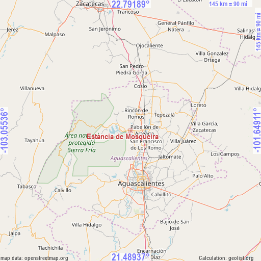 Estancia de Mosqueira on map