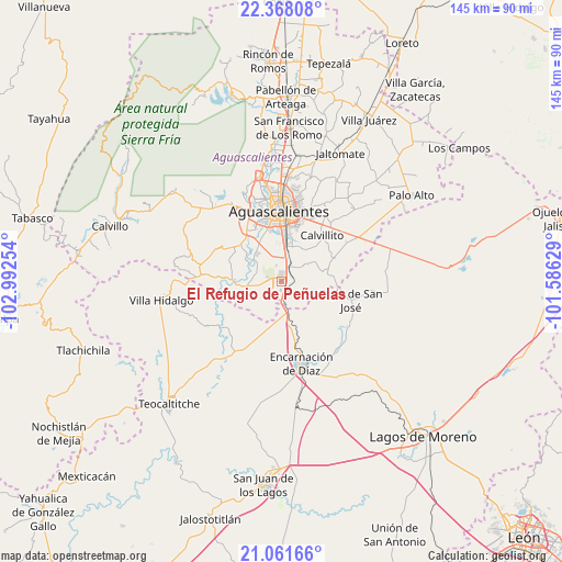 El Refugio de Peñuelas on map