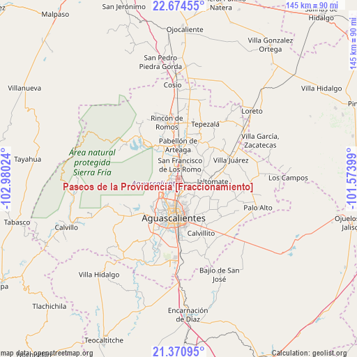 Paseos de la Providencia [Fraccionamiento] on map