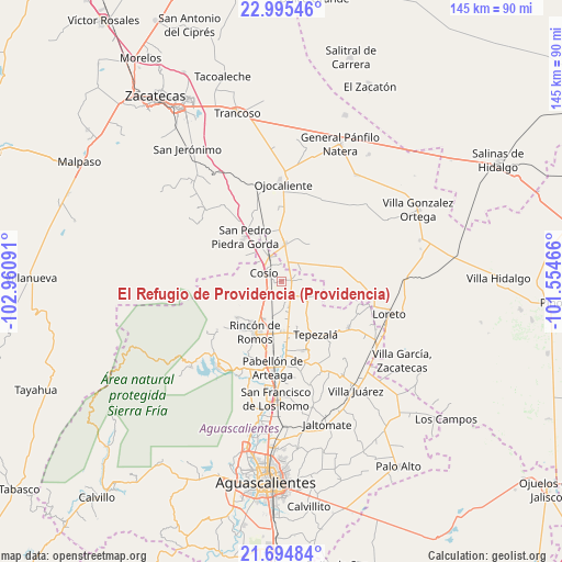 El Refugio de Providencia (Providencia) on map