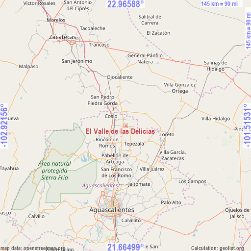 El Valle de las Delicias on map