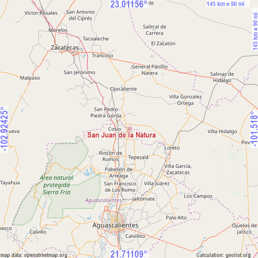 San Juan de la Natura on map