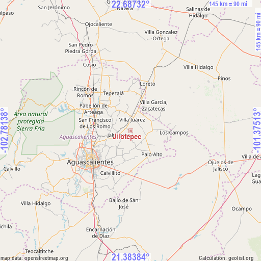 Jilotepec on map