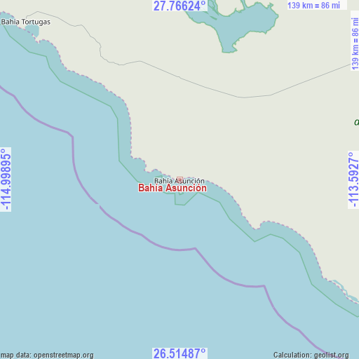 Bahía Asunción on map