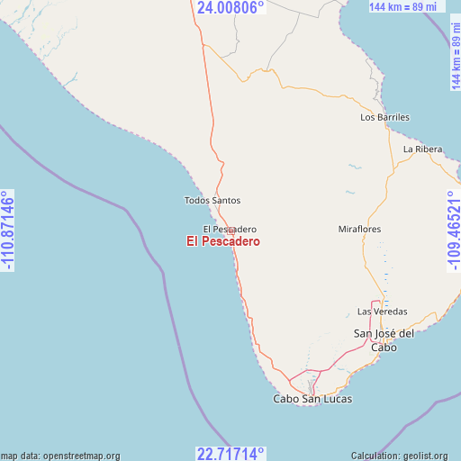 El Pescadero on map
