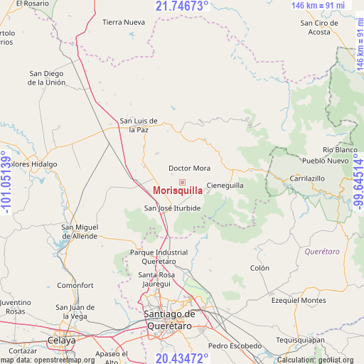 Morisquilla on map