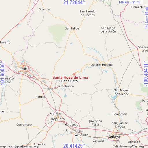 Santa Rosa de Lima on map