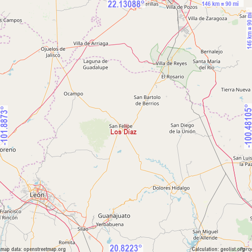 Los Díaz on map