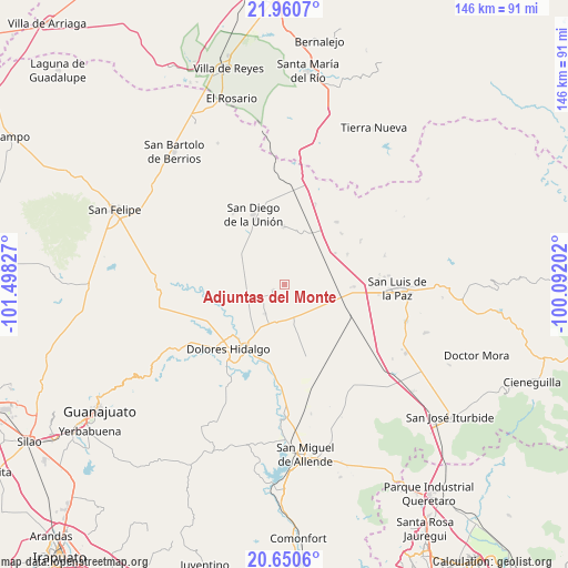 Adjuntas del Monte on map