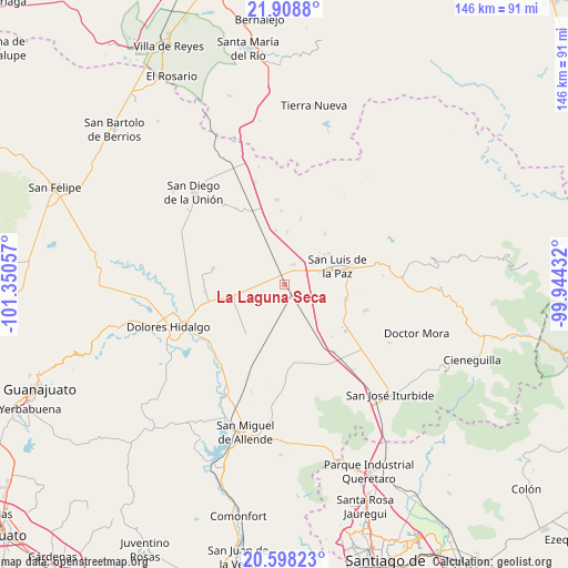 La Laguna Seca on map