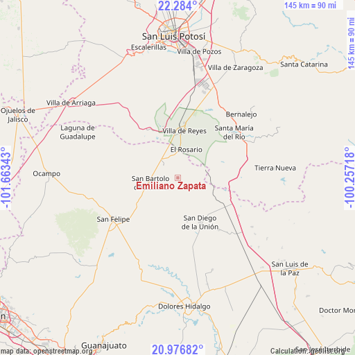 Emiliano Zapata on map