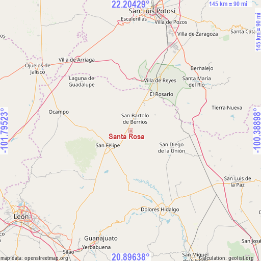 Santa Rosa on map