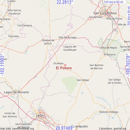 El Potrero on map