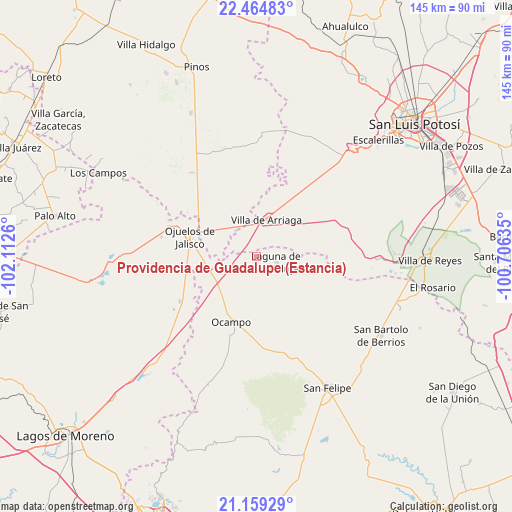 Providencia de Guadalupe (Estancia) on map