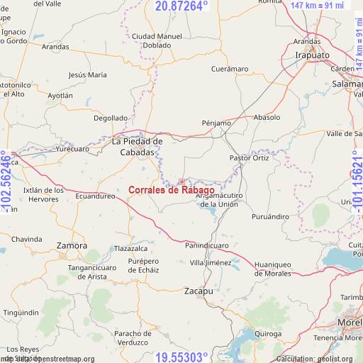Corrales de Rábago on map