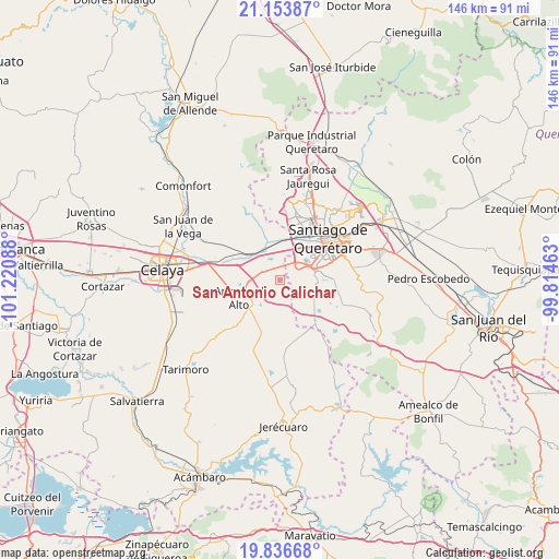 San Antonio Calichar on map