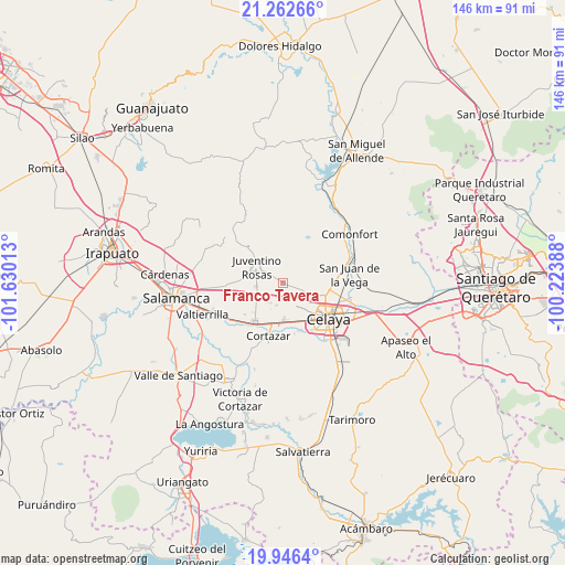 Franco Tavera on map