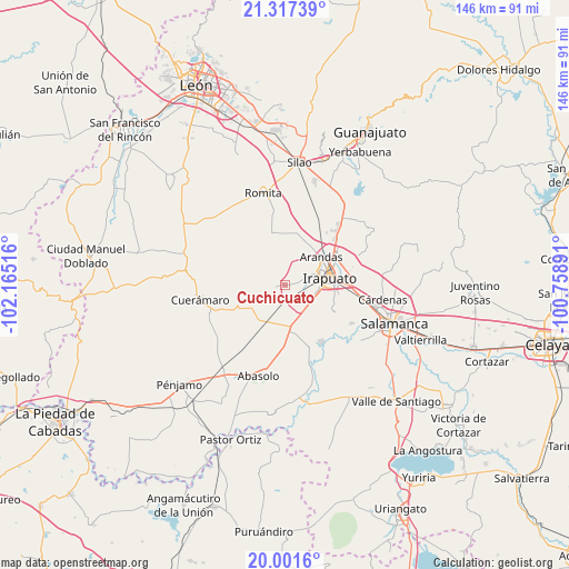 Cuchicuato on map