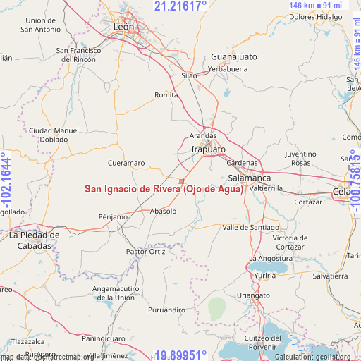 San Ignacio de Rivera (Ojo de Agua) on map