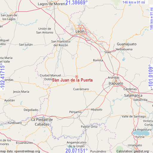 San Juan de la Puerta on map
