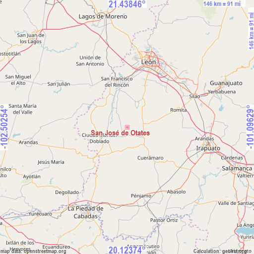San José de Otates on map