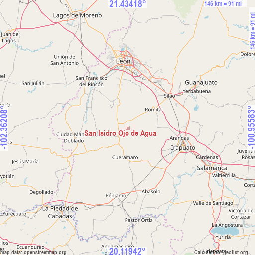 San Isidro Ojo de Agua on map