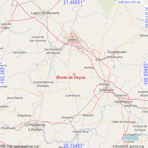 Monte de Hoyos on map