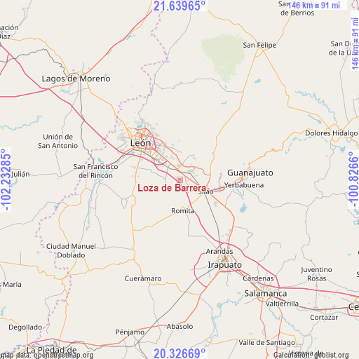 Loza de Barrera on map