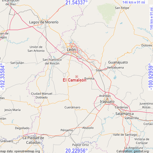 El Camaleón on map