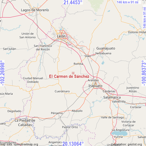 El Carmen de Sánchez on map