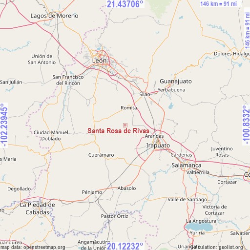 Santa Rosa de Rivas on map