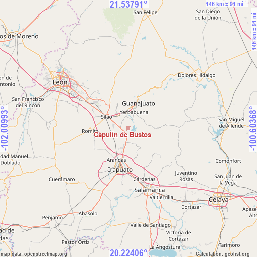 Capulín de Bustos on map