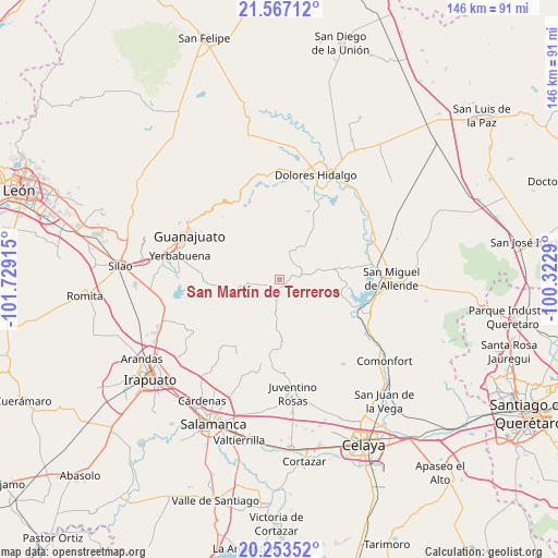 San Martín de Terreros on map