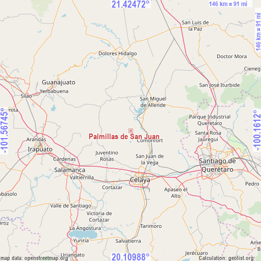 Palmillas de San Juan on map