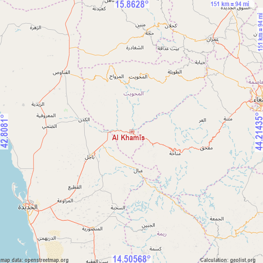 Al Khamīs on map