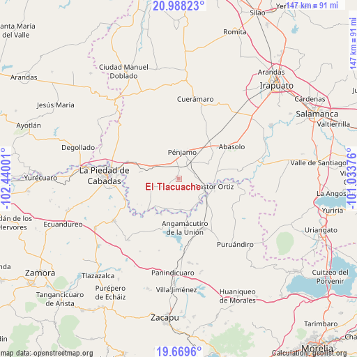 El Tlacuache on map