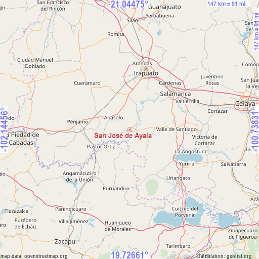 San José de Ayala on map