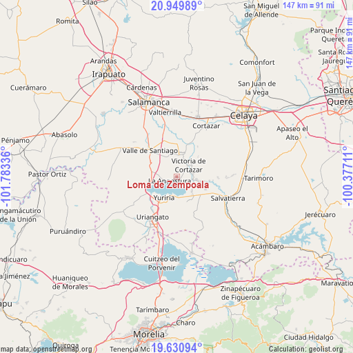 Loma de Zempoala on map