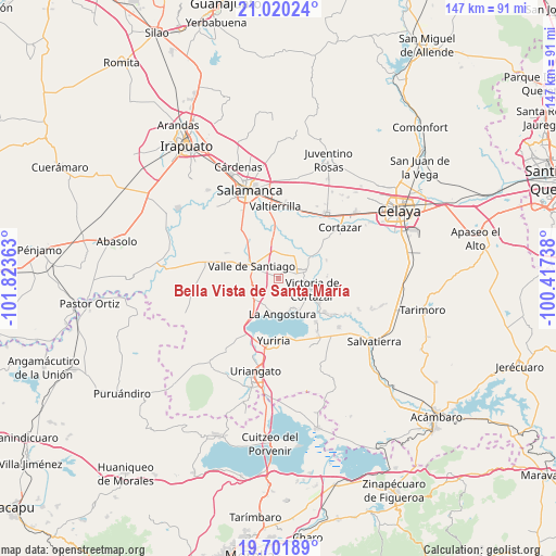 Bella Vista de Santa María on map