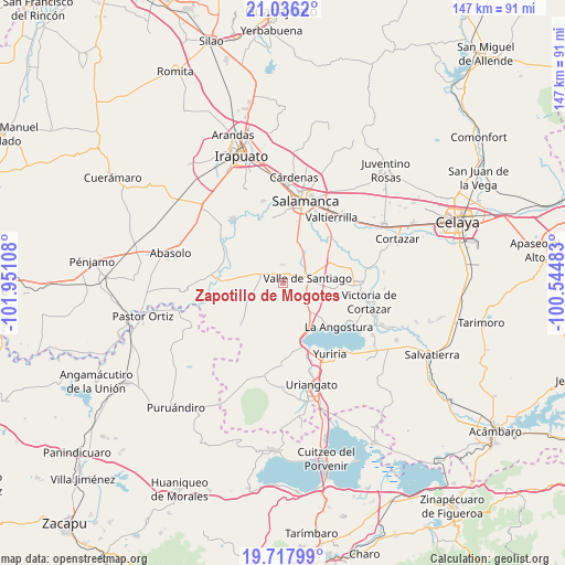 Zapotillo de Mogotes on map